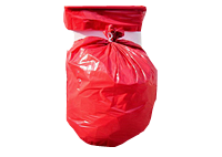 Red 33 Gallon 33"x39" 2.0 mil. LLD Holiday Plastic Bags